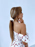 SMALL satin hair tie FQ30 - LIGHT BEIGE